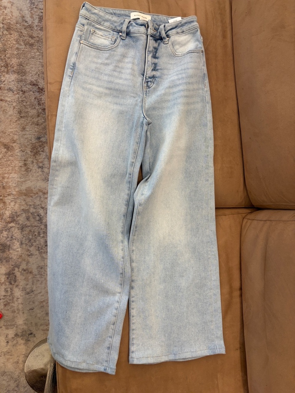 High-Rise Light Blue Wide-Leg Jeans for Women